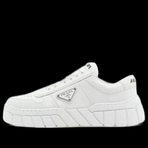 PRADA Soft Padded Nappa Leather Laced-Up Shoes 'White' (Women's)