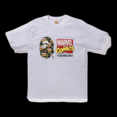 BAPE A Bathing Ape x Marvel Ape Head Camo Tee 'White'