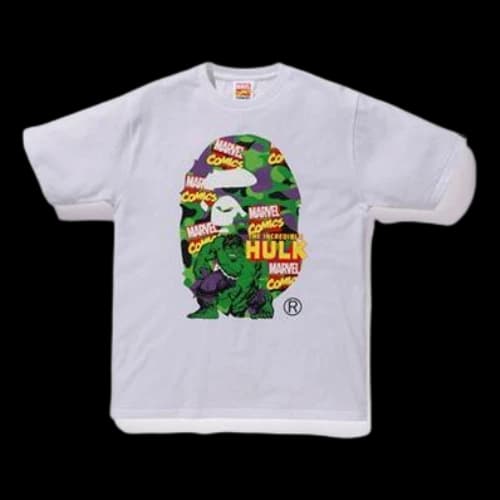 BAPE A Bathing Ape x Marvel Ape Head T-Shirt 'White Hulk'