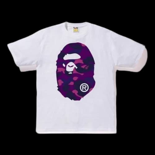 BAPE A Bathing Ape Camouflage Ape Head T-Shirt 'White Purple'