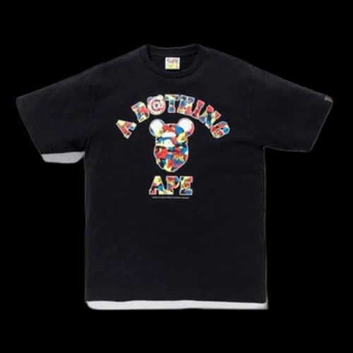 BAPE A Bathing Ape x Medicom Toy Camo College Tee 'Black'