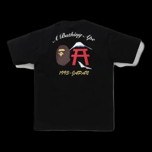 BAPE A Bathing Ape Embroidered Japan Culture Ape Head T-Shirt 'Black'
