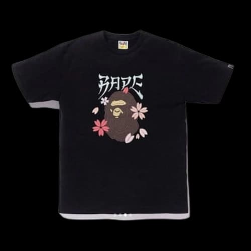 Bape Embroidery Style Sakura Ape Head Tee