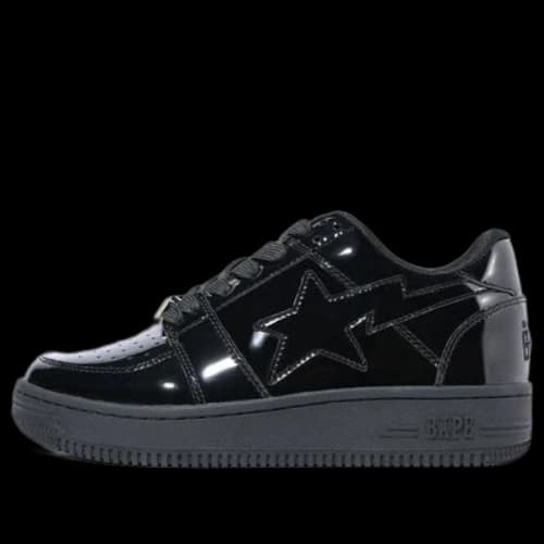 A Bathing Ape Bape Sta Low Patent Leather 'Black'