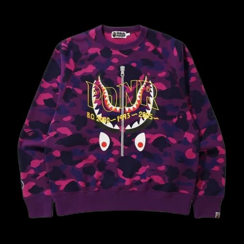 BAPE Color Camo Shark Crewneck 'Purple'