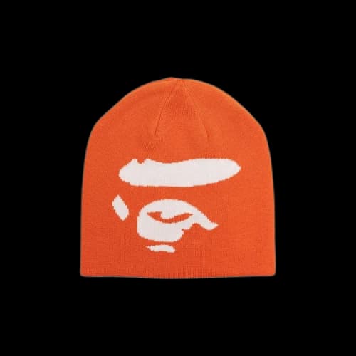 BAPE Ape Face Knit Cap 'Orange'