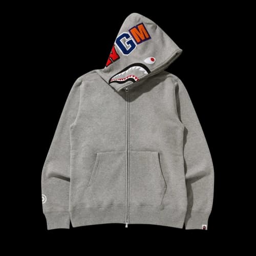 BAPE Shark Full Zip Hoodie 'Grey'