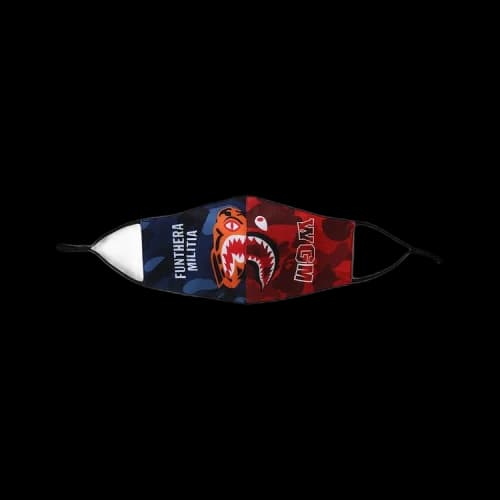 BAPE Color Camo Tiger Shark Half Mask 'Navy'