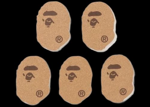 BAPE A Bathing Ape Gallery Cork Coaster Brown