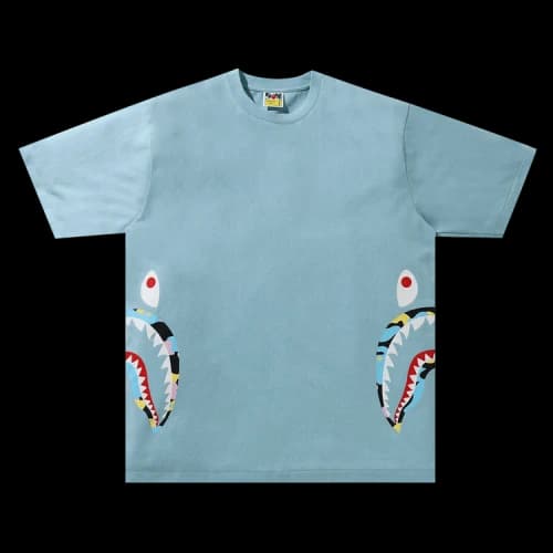 BAPE Multi Camo Side Shark Relaxed Tee 'Blue'
