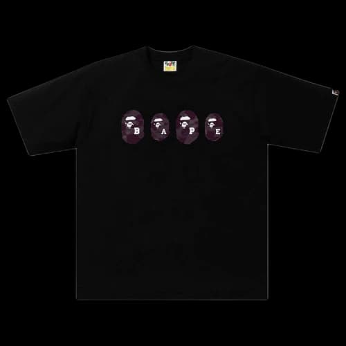 BAPE Color Camo Ape Head Relaxed Tee 'Black/Burgundy'