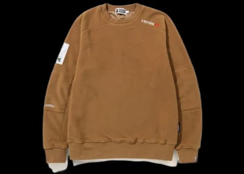 BAPE Polartech Wide Fit Crewneck Beige