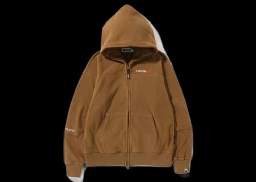 BAPE Polartech Wide Fit Full Zip Hoodie Beige
