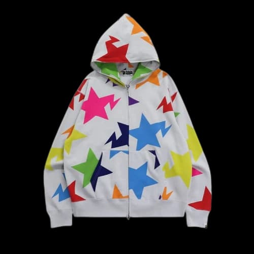 BAPE Sta Pattern Relaxed Fit Full Zip Hoodie 'Multicolor'