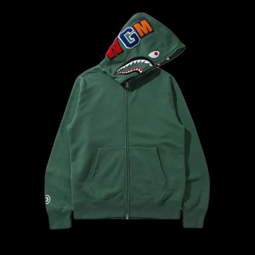 BAPE Double Side Shark Full Zip Hoodie 'Green'