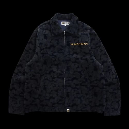 BAPE Solid Camo Corduroy Champion Work Jacket 'Navy'