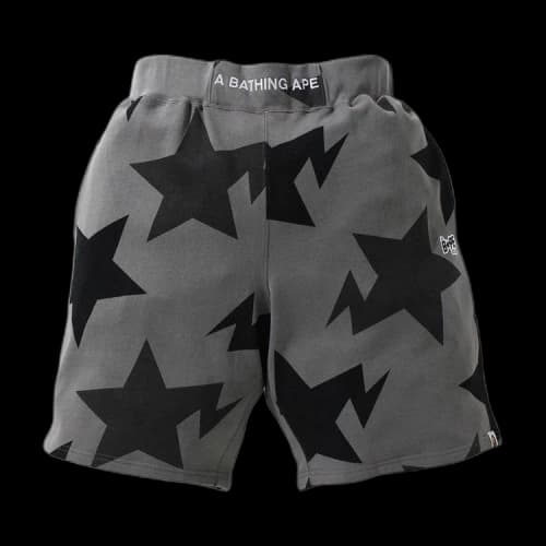 BAPE Sta Pattern Wide Fit Sweat Shorts 'Black'