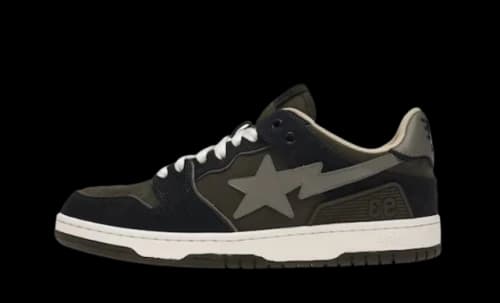 A Bathing Ape Bape SK8 Sta Army Green Dark Blue