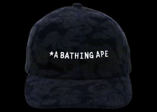 BAPE Solid Camo Corduroy Panel Cap Navy