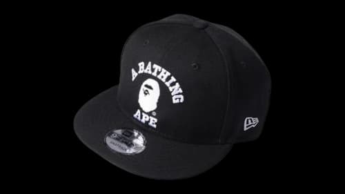 BAPE x New Era College Snapback Cap Black