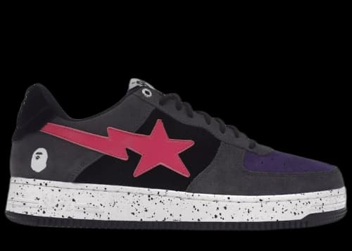 A Bathing Ape Bape Sta Black Grey Pink Suede