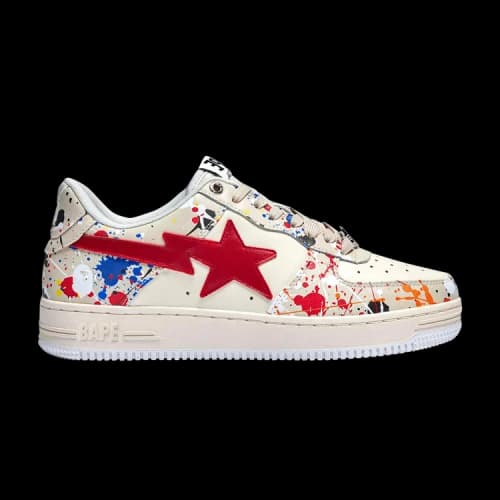 Bapesta Low 'Paint Splatter - Ivory'