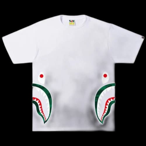 BAPE Color Camo Side Shark Tee 'White/Green'