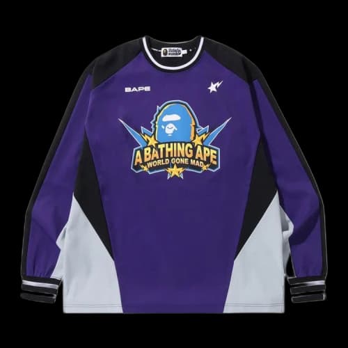 BAPE Team Logo Relaxed Fit Long-Sleeve 'Purple'