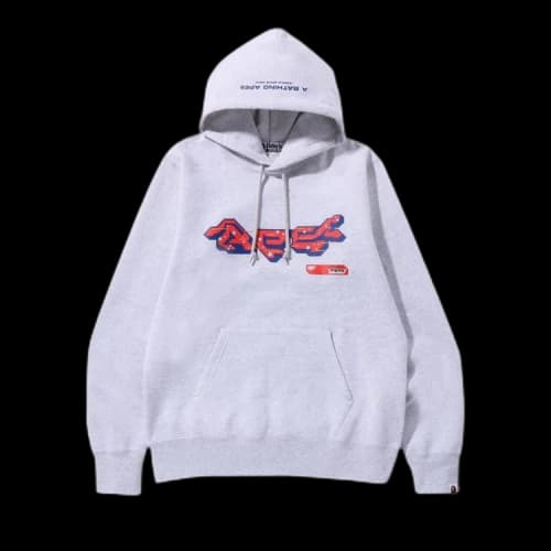 BAPE Ape Graphic Pullover Hoodie 'Grey'