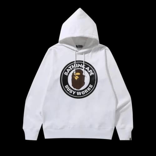 BAPE Busy Works Pullover Hoodie 'White'