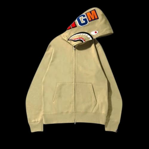 BAPE Shark Full Zip Hoodie 'Beige'