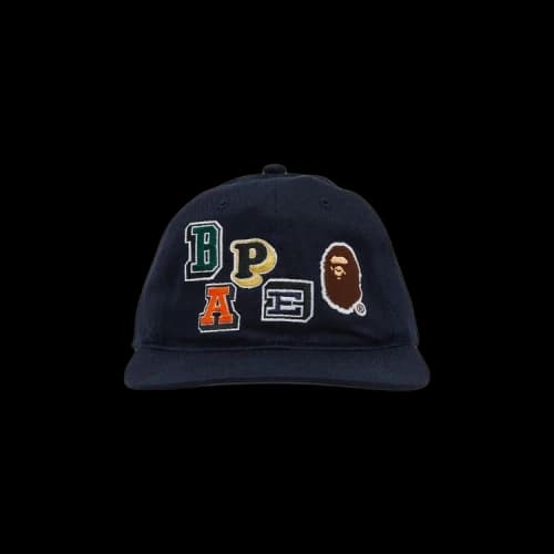 BAPE Multi Fonts Patch Panel Cap 'Navy'