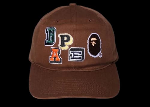 BAPE Multi Fonts Patch Panel Cap Brown