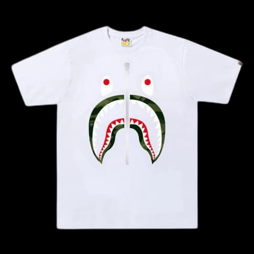 BAPE Color Camo Shark Tee 'White/Green'