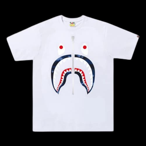 BAPE Color Camo Shark Tee 'White/Navy'