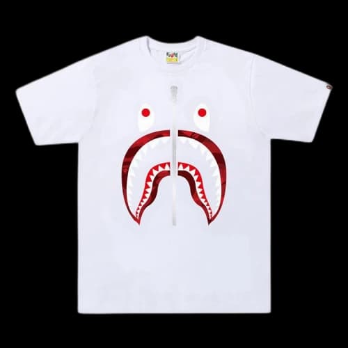 BAPE Color Camo Shark Tee 'White/Red'