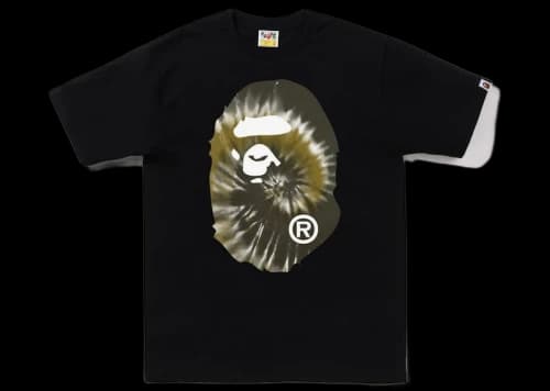 BAPE Tie Dye Big Ape Head Tee Black Black