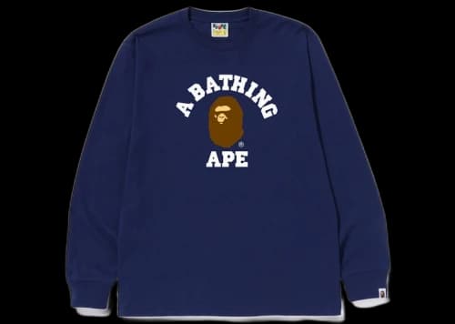 BAPE College L/S Tee (FW22) Navy