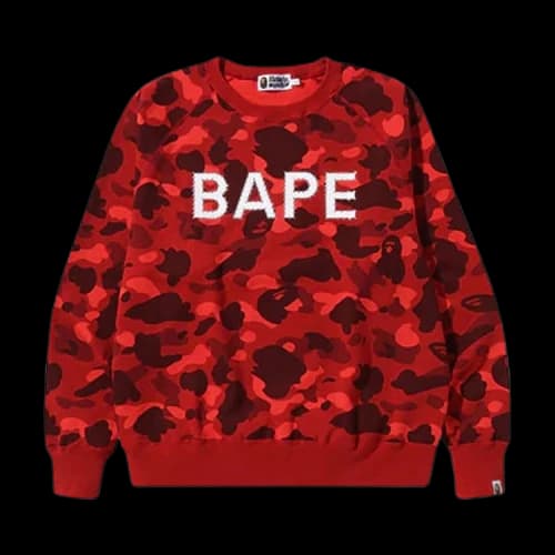 BAPE Color Camo Crystal Stone Relaxed Fit Crewneck 'Red'