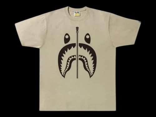 BAPE Bicolor Shark Tee Beige