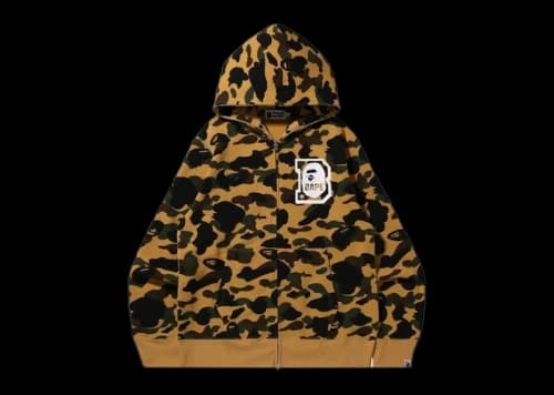 BAPE 1st Camo Bape Full Zip Hoodie Yellow