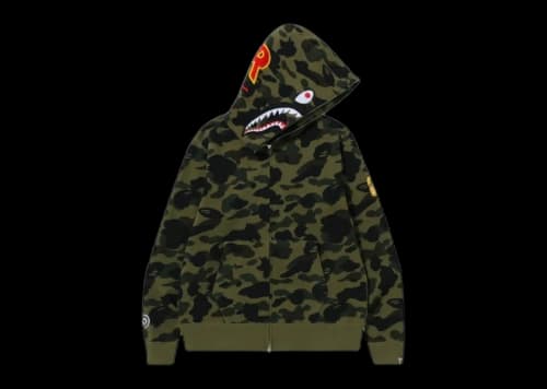 BAPE 1st Camo Shark PONR Full Zip Hoodie (FW25) Green