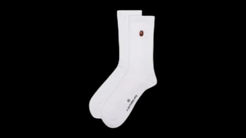 BAPE Ape Head One Point 1I80184002 Socks White