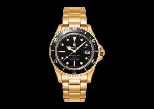 BAPE A Bathing Ape Classic Type 1 BAPEX Watch Gold