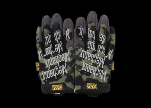 BAPE 1st Camo Mechanix Wear Gloves Green