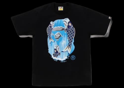 BAPE Koinobori Waterfall Ape Head Tee Black