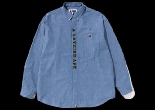 BAPE A Bathing Ape Applique BD Loose Fit Shirt Black
