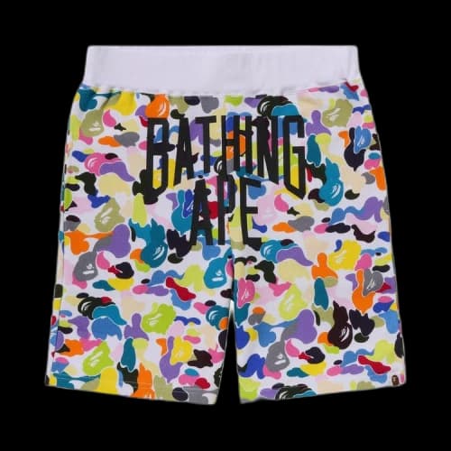 BAPE Multi Camo NYC Logo Sweat Shorts 'White'