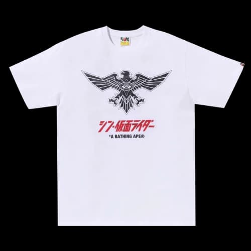 BAPE x Shin Kamen Rider Shocker Emblem Tee 'White/Black'