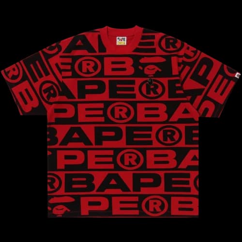 BAPE Lux Sport Pattern Oversized Tee 'Red'
